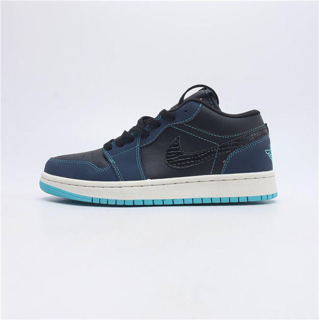 Women's Running Weapon Air Jordan 1 Black/Blue Shoes 0323